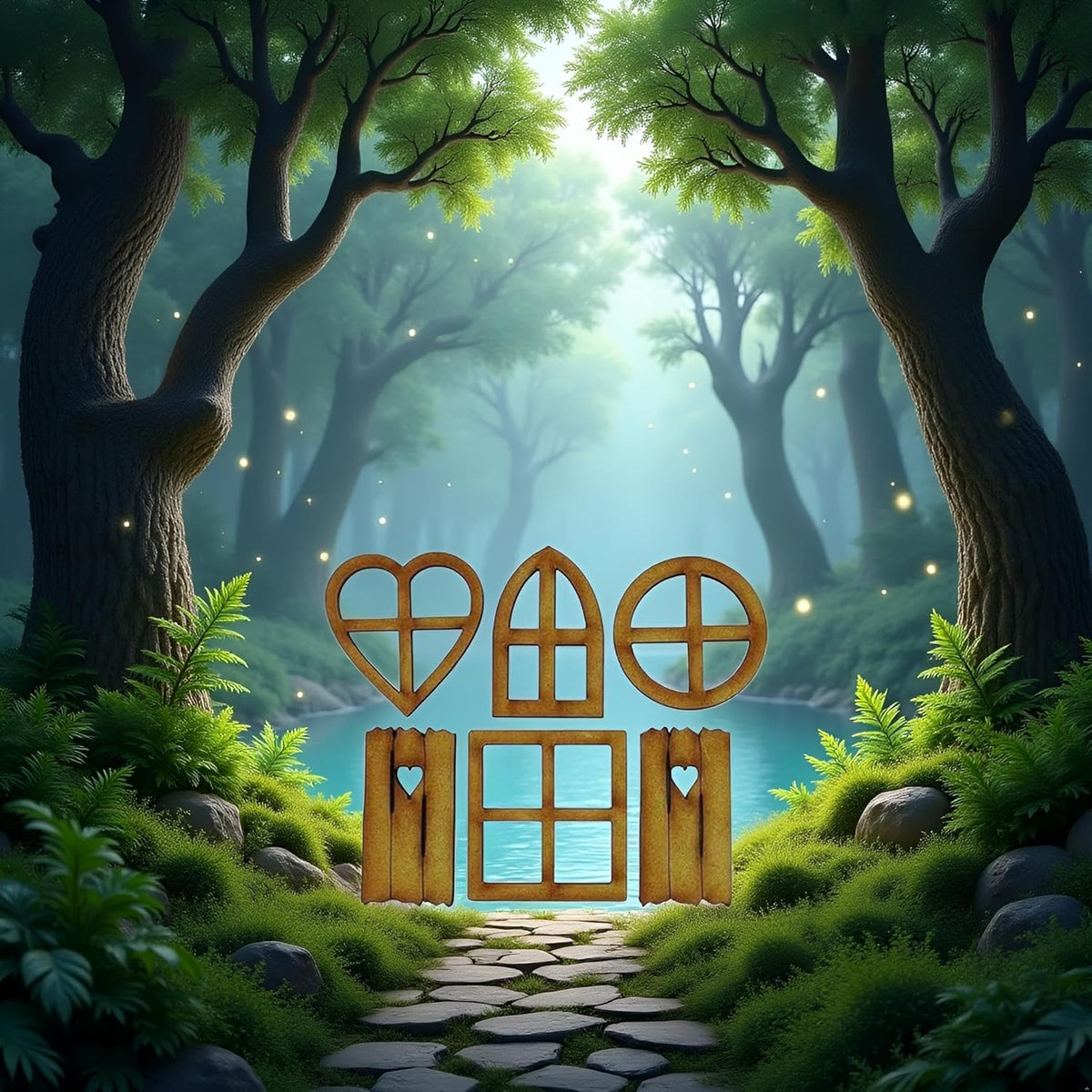 6Pcs Brown Wooden Fairy Garden Door, Blank Door Fairy House Doors and Windows Ornaments Tree