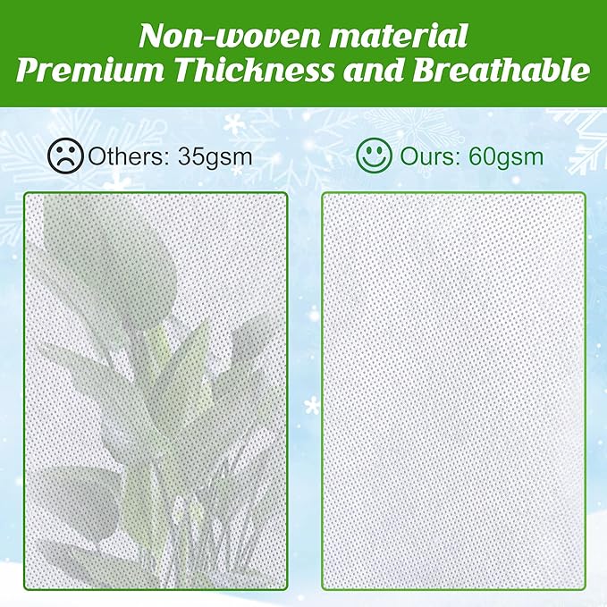 Alpurple 4 Packs Winter Drawstring Plant Covers-23.6 x 31.5 Inch Warm Plant Protection Cover Bags