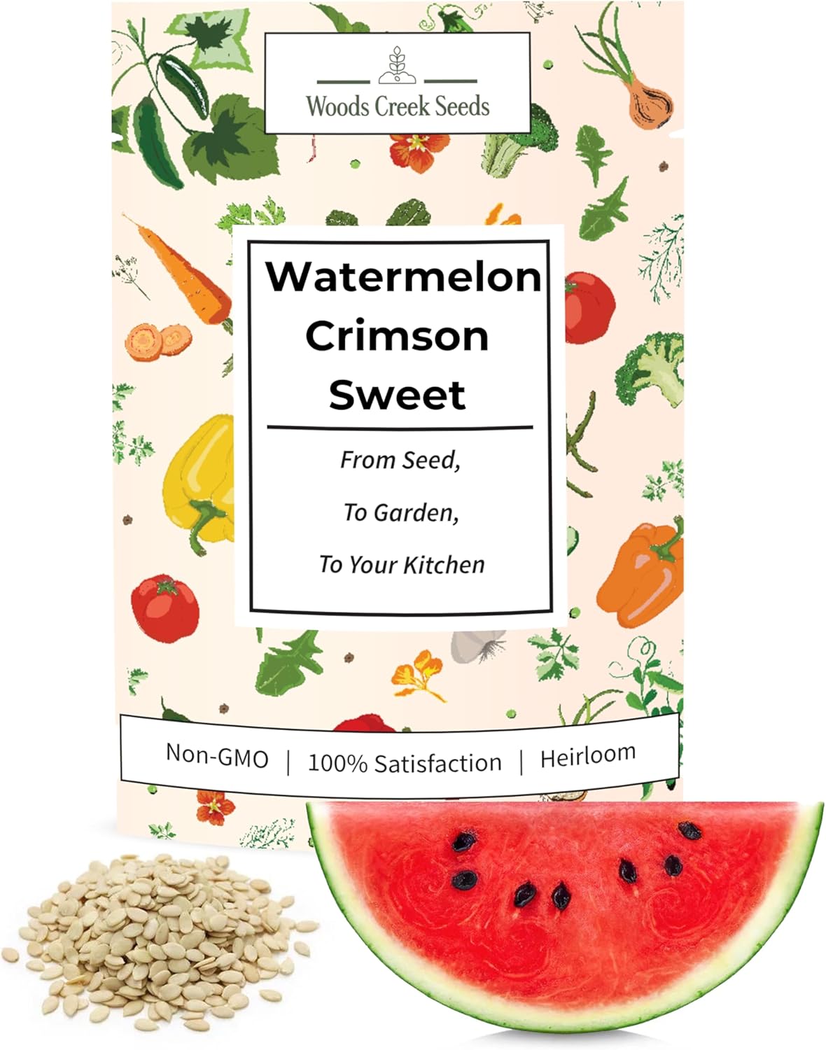 Woods Creek Seeds: Crimson Sweet Watermelon Seeds for Planting - Over 45 Heirloom Watermelon Seed