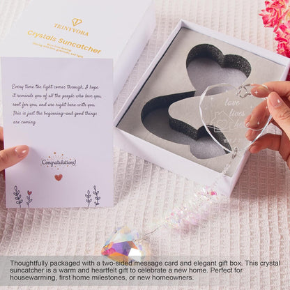 Housewarming Gift – Crystal Suncatcher New Home Ornament 2025 – First Home Gift for Couple, Window