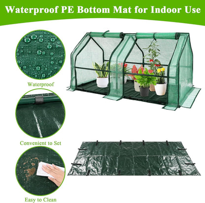 U'Artlines Portable Mini Greenhouse Small Green House with Waterproof Pad and Plant Label 47x24x24