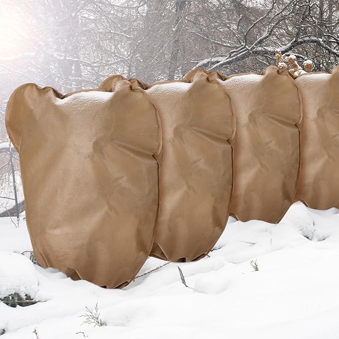 4 Pcs Winter Plant Covers Freeze Protection Reusable Plant Protector Bag with Drawstring Warm