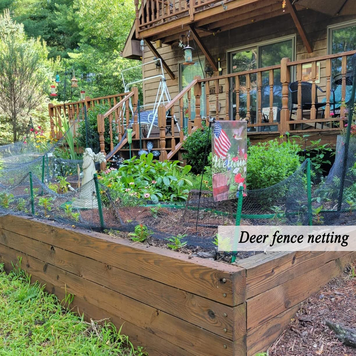 Junflying Bird Netting for Garden, 7.5X65 FT, 1/2“ Mesh, Strong Woven Deer Fence Netting for Garden
