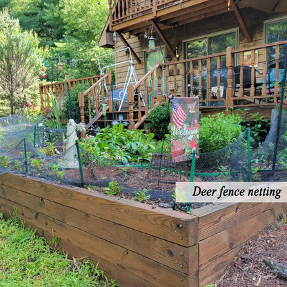Junflying Bird Netting for Garden, 7.5X65 FT, 1/2“ Mesh, Strong Woven Deer Fence Netting for Garden