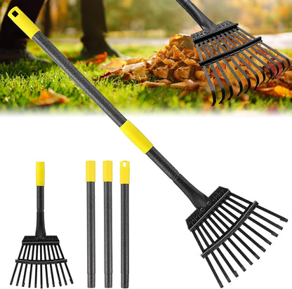 Garden Rake for Leaves, 65 inch Long Rake, 11 Tines Small Narrow Rake, Heavy Duty Metal Leaf Rakes