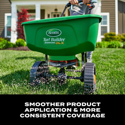 Scotts Turf Builder EdgeGuard DLX Broadcast Spreader for Seed, Fertilizer, Salt, Ice Melt, Holds up