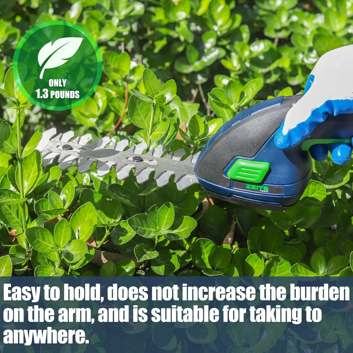 ZEITE 7.2V Grass Shear & Shrubbery Trimmer, 2-in-1 Cordless Grass Cutter and Mini Hedge Trimmer