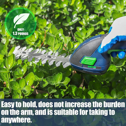 ZEITE 7.2V Grass Shear & Shrubbery Trimmer, 2-in-1 Cordless Grass Cutter and Mini Hedge Trimmer