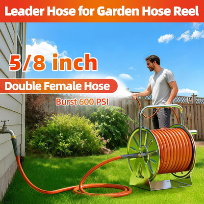 SPECILITE Garden Water Hose 10 ft x 5/8 in with Female to Female Connector, Small Leader Hose for