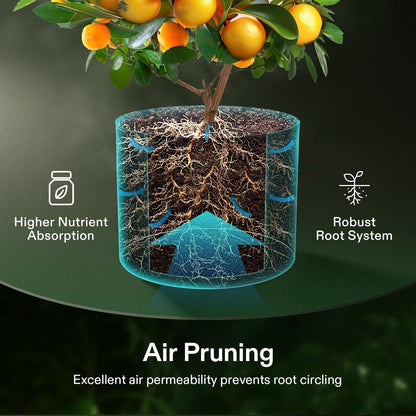 VIVOSUN 5-Pack 2 Gallon Grow Bags, Fabric Pots with Self-Adhesion Sides for Transplanting