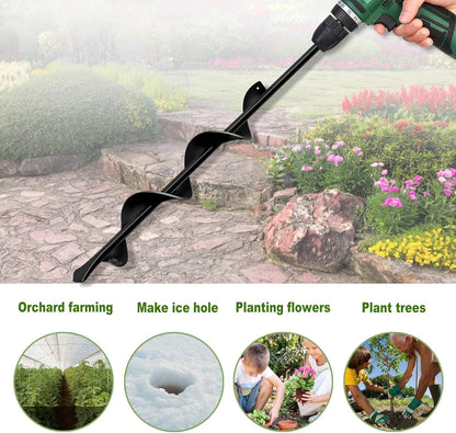 LONGRUN Auger Drill Bit for Planting-1.7"x15" Planting Auger, Garden Spiral Hole Drill Bulb Planter