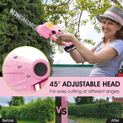 Saker Cordless Hedge Trimmer-20V Electric Shrub Trimmer Grass Shears Handheld Grass Cutter, Hedge