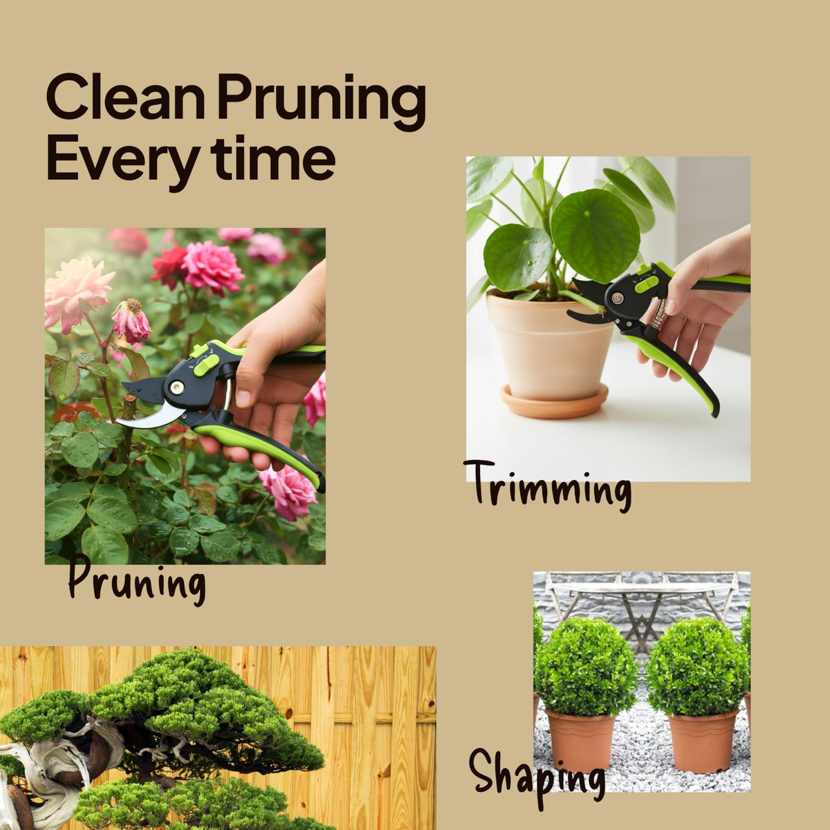 8.5" Professional Pruning Shears, Garden Clippers - Cuts 3X Easier Sharp Japanese Blade, Arthritis