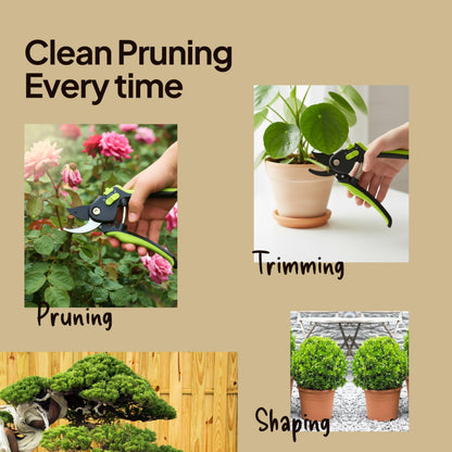 8.5" Professional Pruning Shears, Garden Clippers - Cuts 3X Easier Sharp Japanese Blade, Arthritis