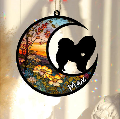 Personalized Dog Memorial, Custom Name Chow Chow Dog Christmas Ornament with Name, Custom Breeds