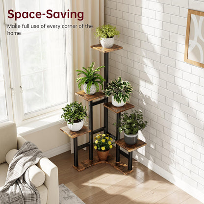 Yzosvki Corner Plant Stand Indoor, 6 Tiered Corner Plant Shelf Flower Stand for Multiple Plants