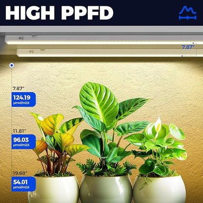 Barrina T5 Grow Lights, Full Spectrum Grow Light, 3ft 128W (8 x 16W, 800W Equivalent), LED Grow