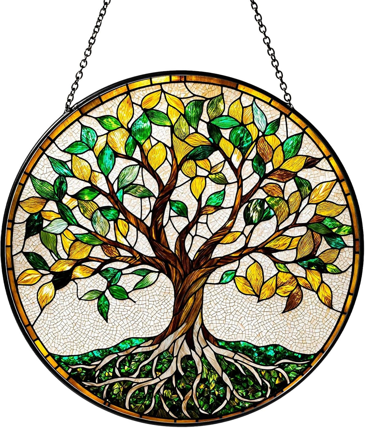 Tree of Life Stained Glass Window Hanging World Tree Sun Catcher Gifts for Women Handmade