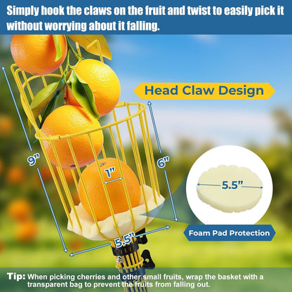 Fruit Picker Pole Tool – Ladder-Free Harvesting Aid, Safe for Elderly and Children, Durable