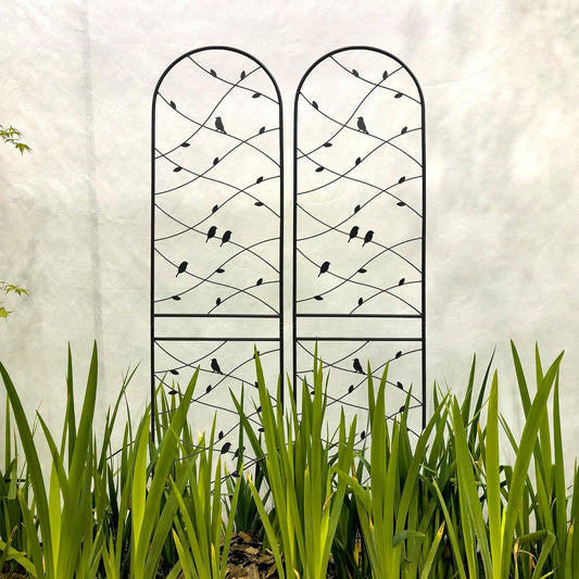 Metal Garden Trellis Rustproof Trellis for Climbing Plants Outdoor Flower Support Bird Deco