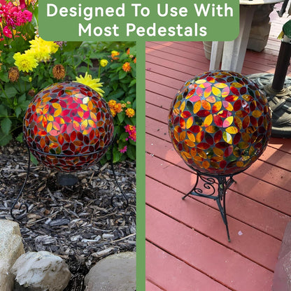 Lily's Home Colorful Mosaic Glass Gazing Ball, Designed with a Stunning Holographic Petal Mosaic