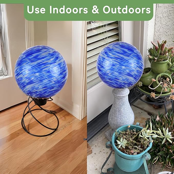 Lily's Home Glass Gazing Ball, A Colorful Addition to Any Garden or Home, Ideal As a Housewarming