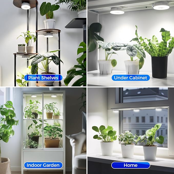 Barrina Orbgrow OG09 Puck LED Grow Light, 5000K 9W (135 Watt Equiv), Plant Lights for Indoor Plants