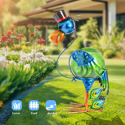 MUMTOP Peacock Solar Lights Outdoor, Solar Lantern Outdoor Decorative Waterproof LED Peacock Lights