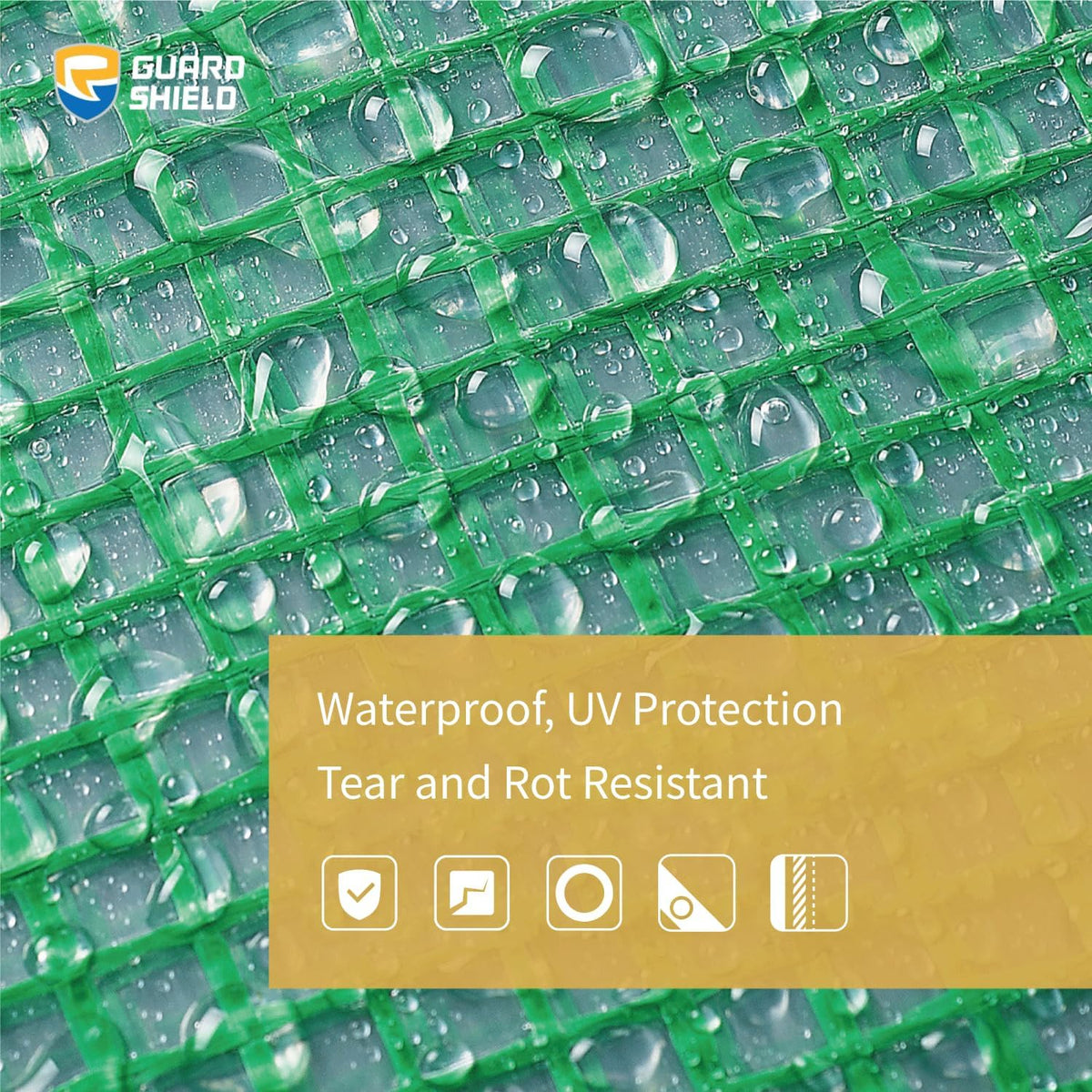 GUARD SHIELD Clear Green Tarp Heavy Duty 10x12 Feet Waterproof for Greenhouse Outdoor Garden Poly