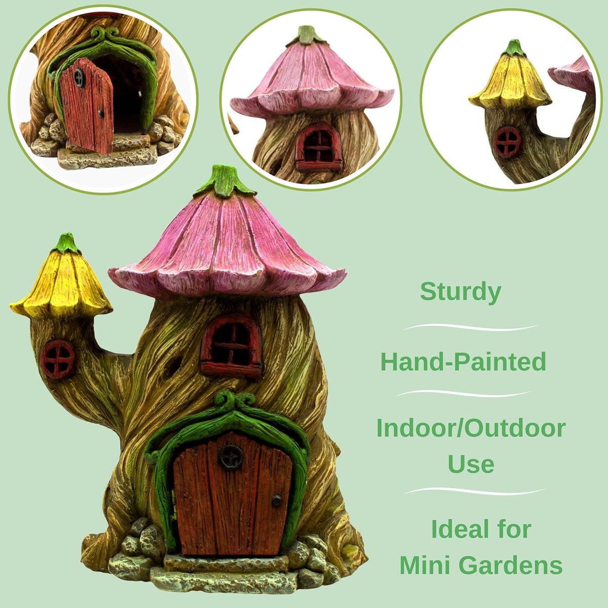 PRETMANNS Fairy House Kit - Fairy Garden Accessories for Outdoor Miniature Village Decor, with