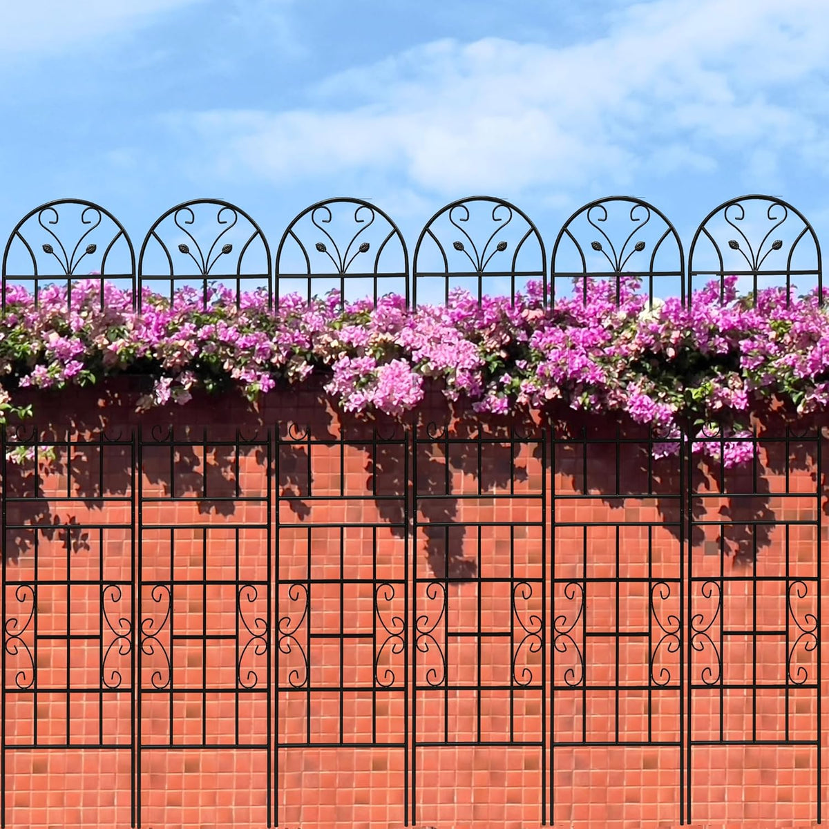 6 Pack Metal Garden Trellis 86.7" Tall Outdoor Climbing Plant Support for Roses, Flowers, Rustproof