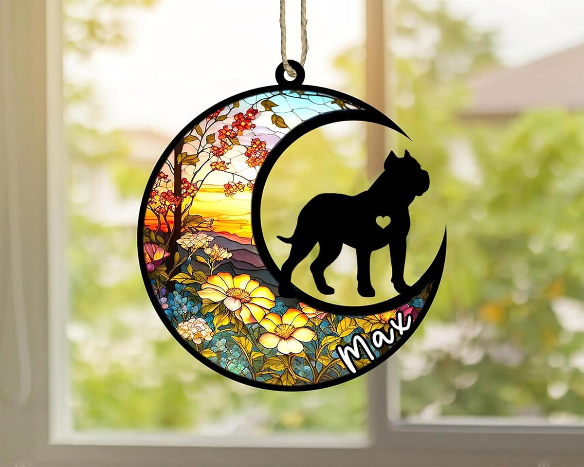 Personalized Dog Memorial, Custom Name Presa Canario Dog Christmas Ornament with Name, Custom
