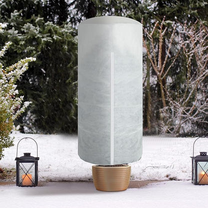 WILLBOND 2 Pcs 47 x 71 Inches Rounded Top Plant Covers Freeze Protection for Winter Cylindrical