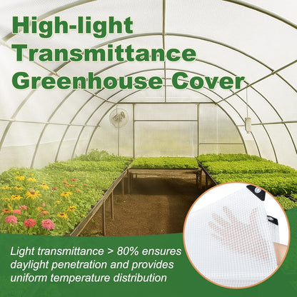 18 Mil Greenhouse Cover, 14x18 FT Clear Heavy Duty Greenhouse Tarp, UV Resistant Waterproof Green