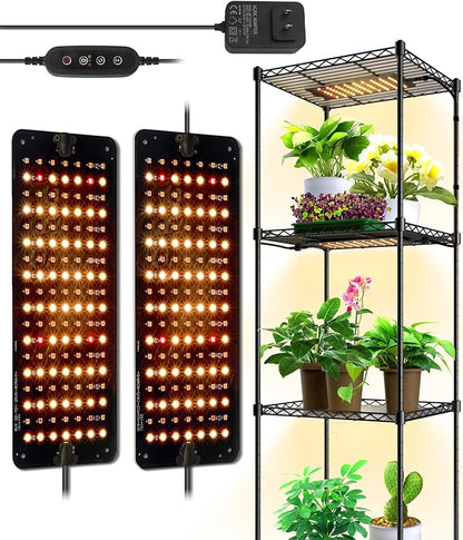 Barrina Grow Lights for Indoor Plants, 20W (2 x 10W) Full Spectrum Ultra-Thin Grow Light Panel with