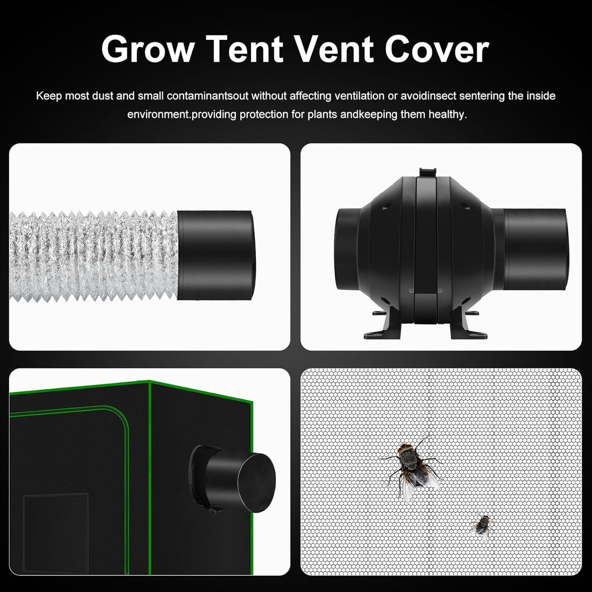 MELONFARM Air Filtration Kit 6", Built-in 14cm Fan Low Nois Carbon Filter with 12-Speed Controller