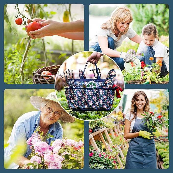 Garden Tool Set, 25Pcs Heavy Duty Floral Garden Tools, Aluminum Rust-Proof Gardening Kit with