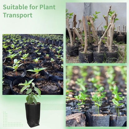OMISTAR 100 PCS Plant Nursery Bags, Plastic Seedling Pots Container for Fruit Tree Flower Plant