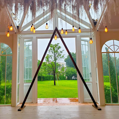7.87FT Wooden Wedding Arch, Wood Arch for Wedding Ceremony Gorgeous Arbor Backdrop Stand for Garden