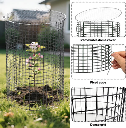 30 Pcs 24'' x 12'' Large Wire Plant Protector from Animals With Metal Cover, 10 Pack Metal Plant