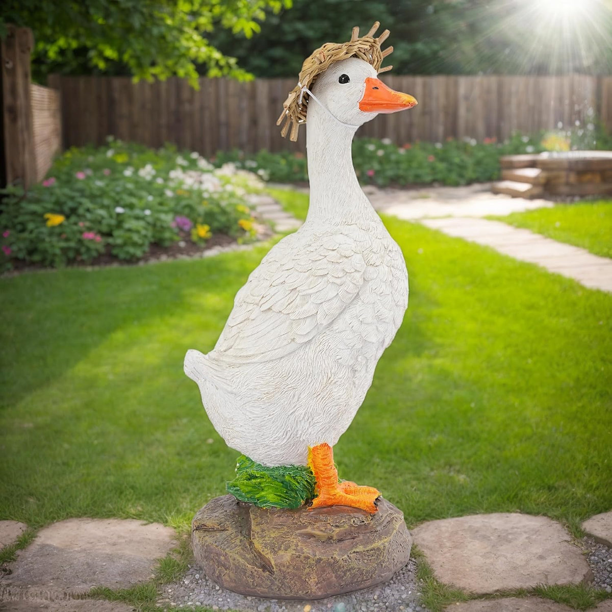 Realistic Duck Statues, Funny Duck Fence Decoration, Resin Duck Decor, Outdoor Animal Statue, Duck