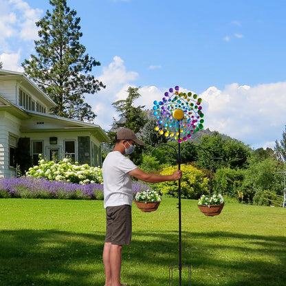 Wind Spinners Large Metal Outdoor Windmill Garden Spinner Yard Spinners Kinetic Lawn Art Patio Wind