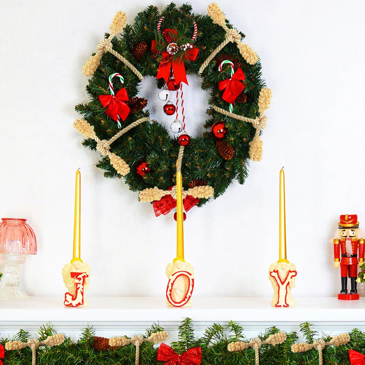 Shappy 24 Pieces Christmas Garland Banister Ties Christmas Decorative Reusable and Flexible Twist
