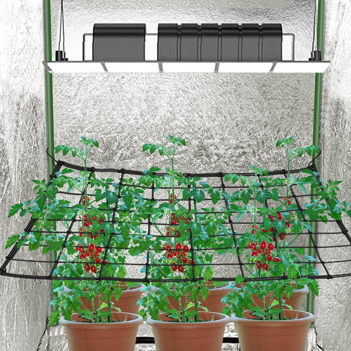 2x4 Trellis Net for Grow Tent, Stretchy Scrog Net Heavy Duty Trellis Netting with Hooks for