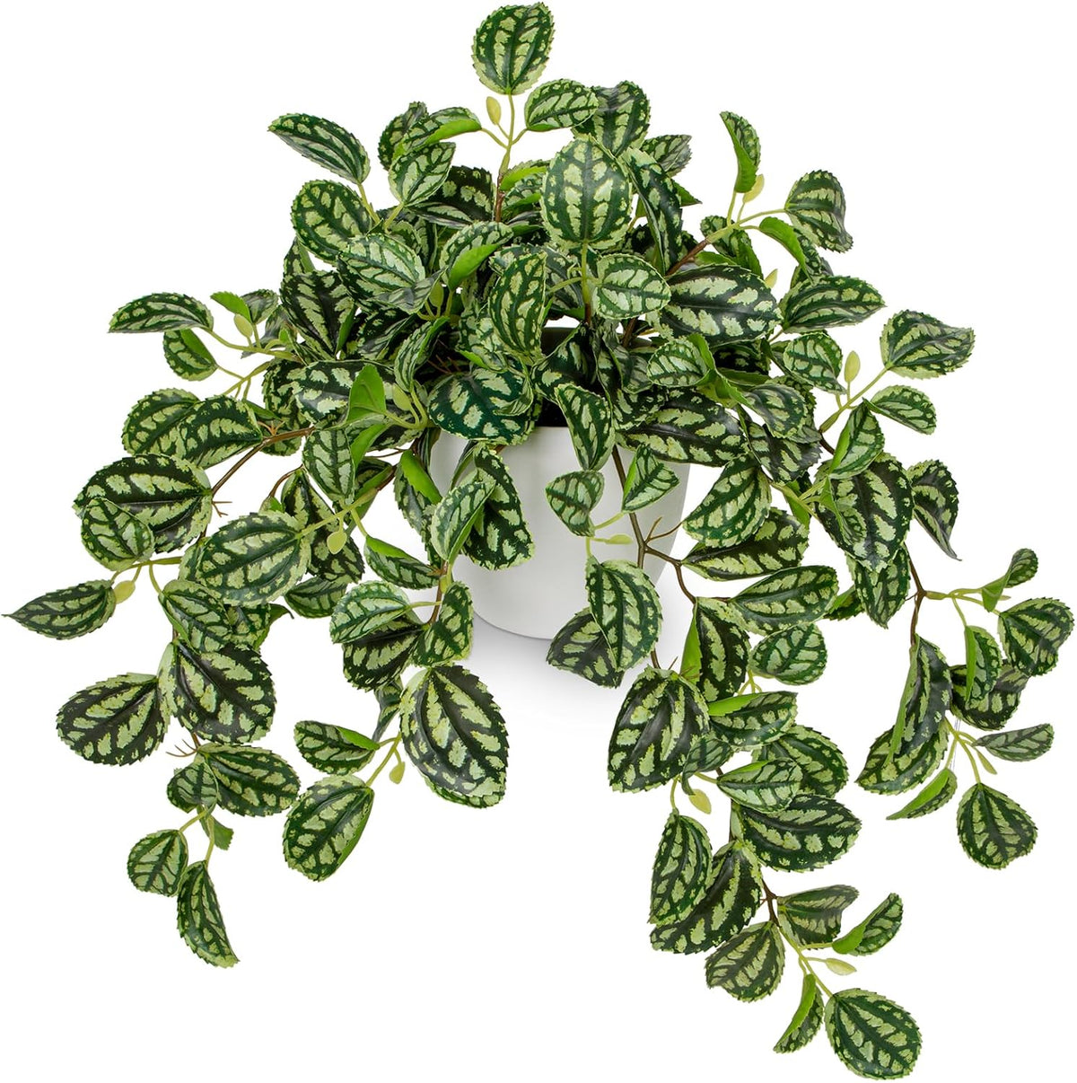 Briful Fake Plants Indoor Artificial Potted Silk Plants Faux Watermelon Peperomia Trailing Vine