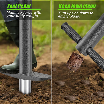 Dolibest Sod Plugger, Bulb Planter Tool with Soft Rubber Grip, Grass Plugger Tool with Stainless