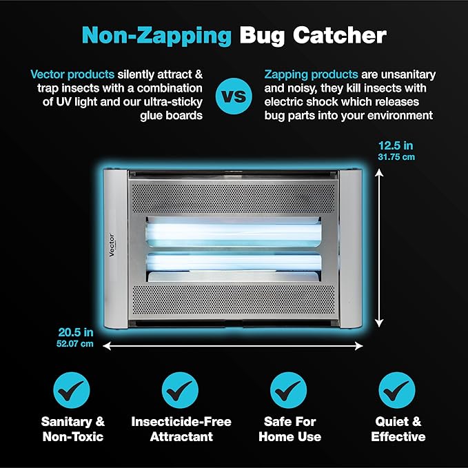 Catchmaster Vector Plasma Screened Light Trap, UV Light Fly Traps, Gnat Traps for House Indoor