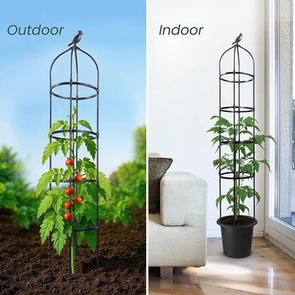 Idzo Plastic Obelisk Trellis for Climbing Plants Outdoor 5.8 Feet Tall, 70in Garden Trellis for
