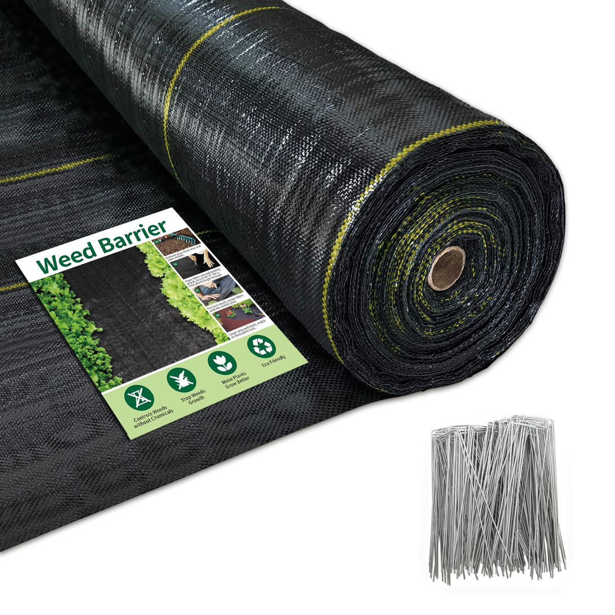 Sunocity 4ft x 300ft Durable Weed Barrier Fabric, 3.2oz Heavy-Duty Landscaping Fabric, Permeable