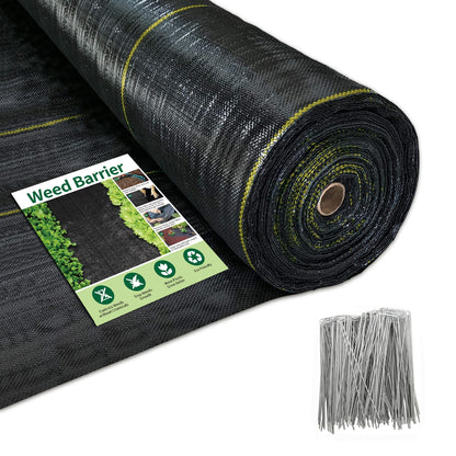 Sunocity 4ft x 300ft Durable Weed Barrier Fabric, 3.2oz Heavy-Duty Landscaping Fabric, Permeable
